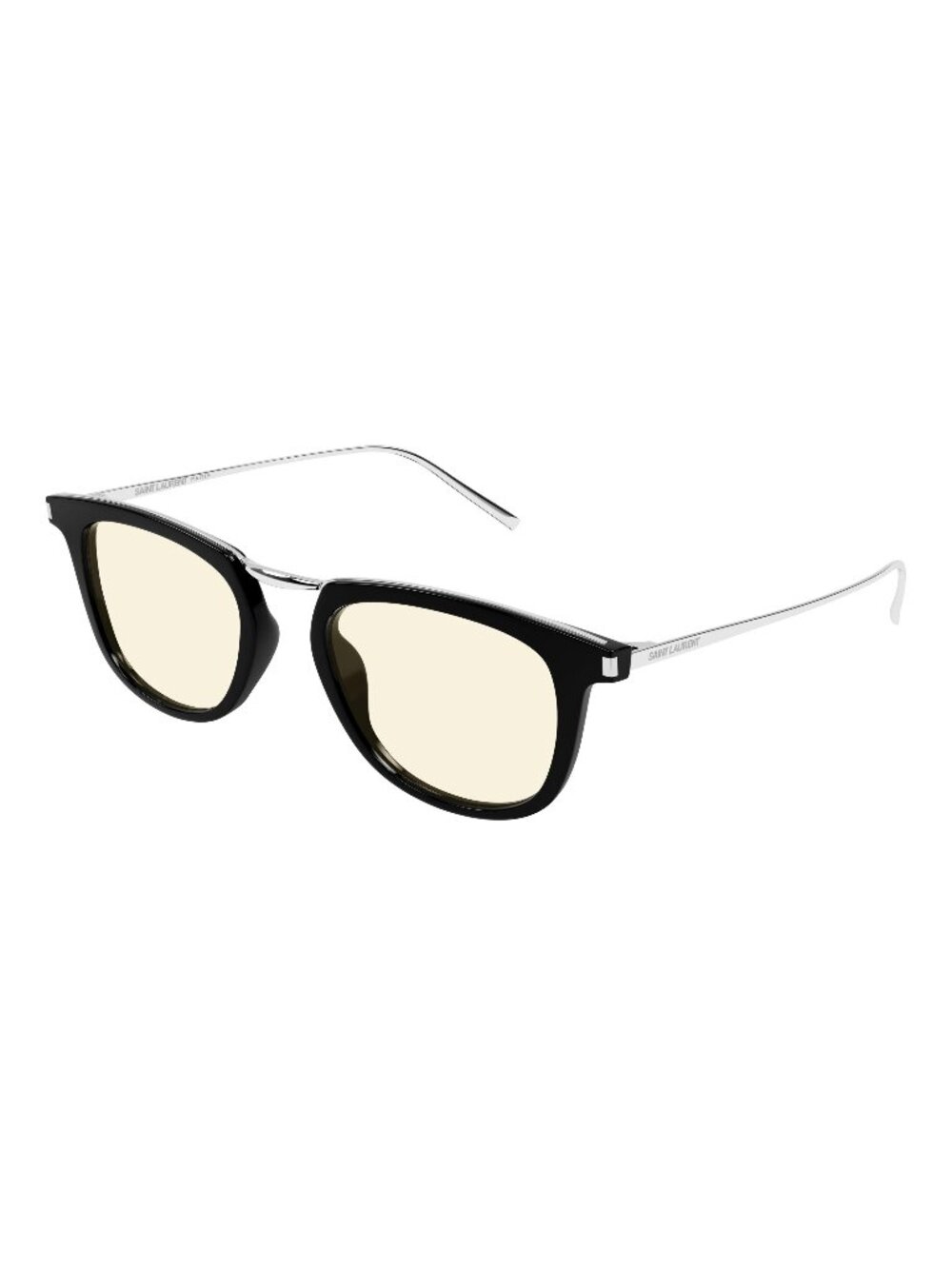 New Saint Laurent Unisex Sunglasses Black Square Yellow Lens Acetate Frame SL 50